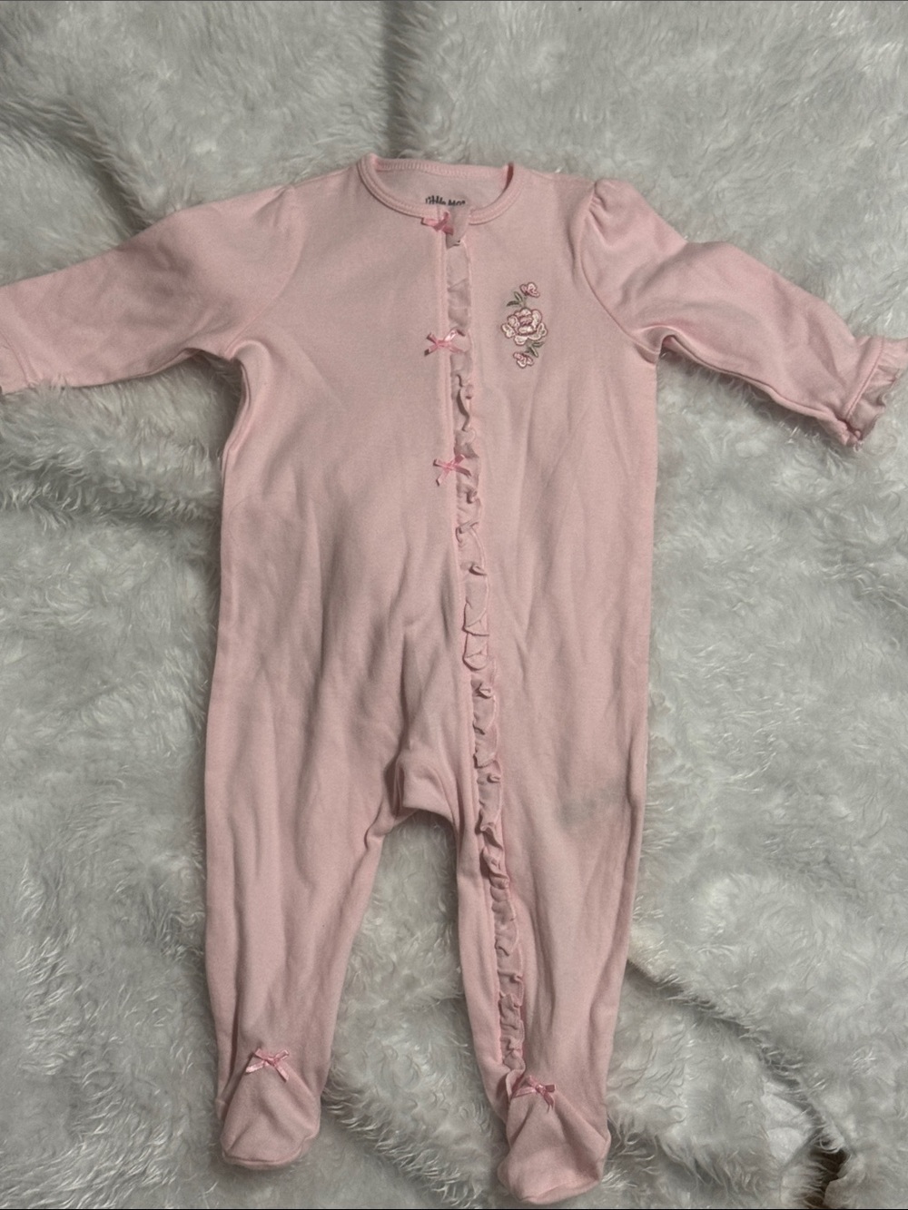 Carter's Light Pink Ruffled Footed One-Piece